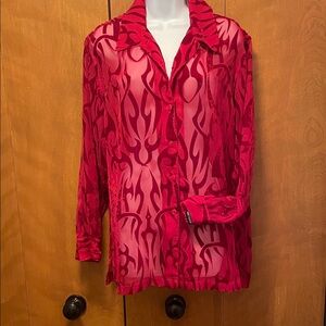 Harley-Davidson Red Flame Sheer Blouse